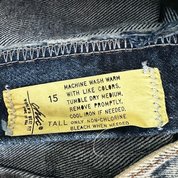 NWT VTG 80s Mom Jeans Chic Sz:15 Tall JR Acid Wash Denim High Waisted Pleated. - Picture 8 of 12